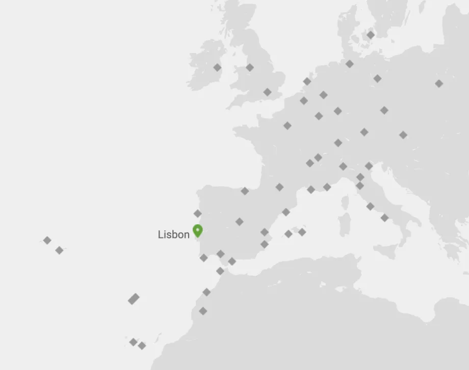 Mapa de ruta de TAP Air Portugal