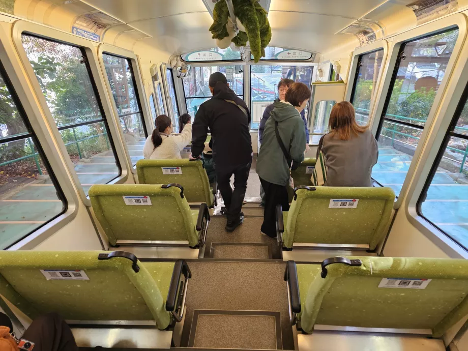 Interior del teleférico Maya