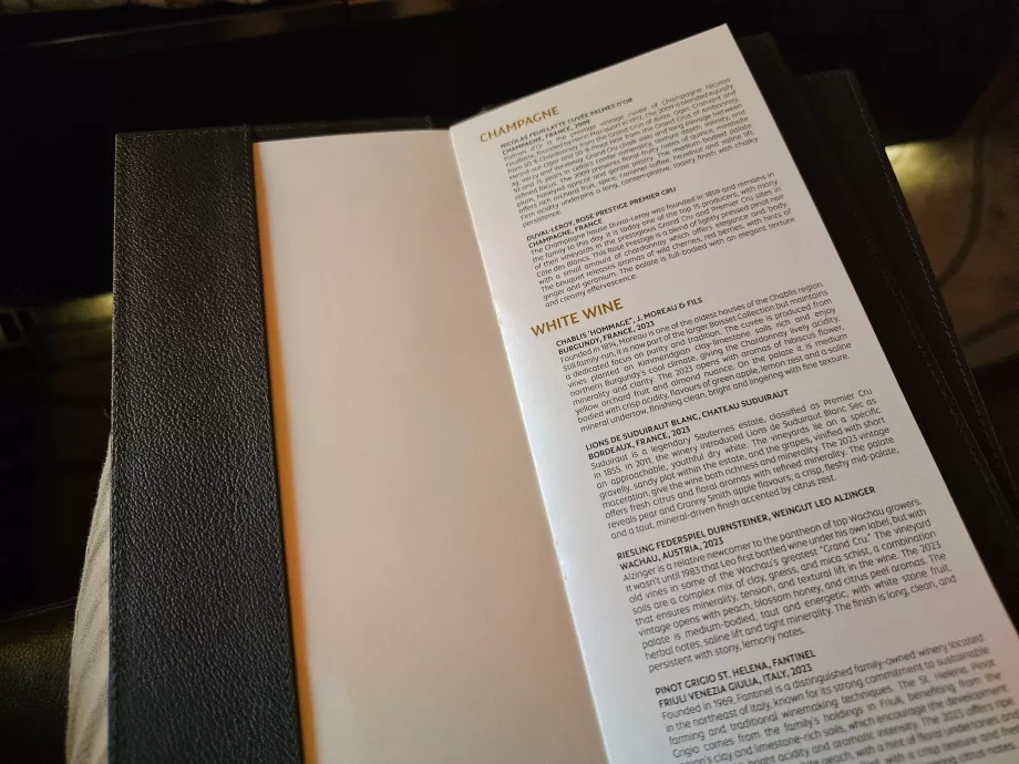 Carta de vinos