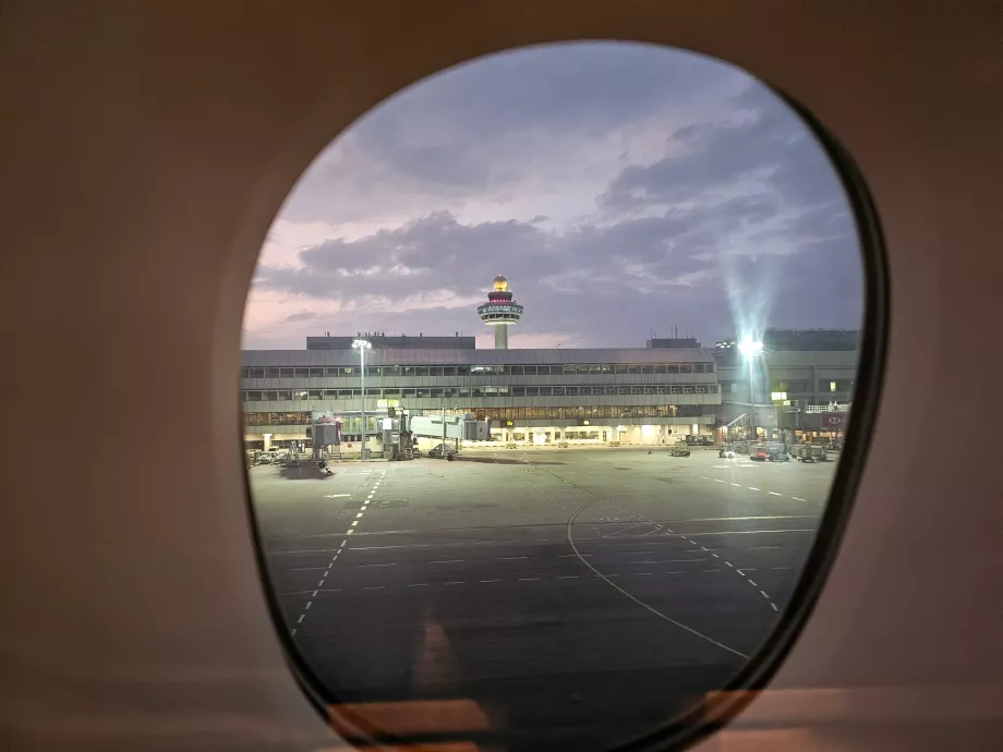 Antes de la salida desde el aeropuerto de Singapur