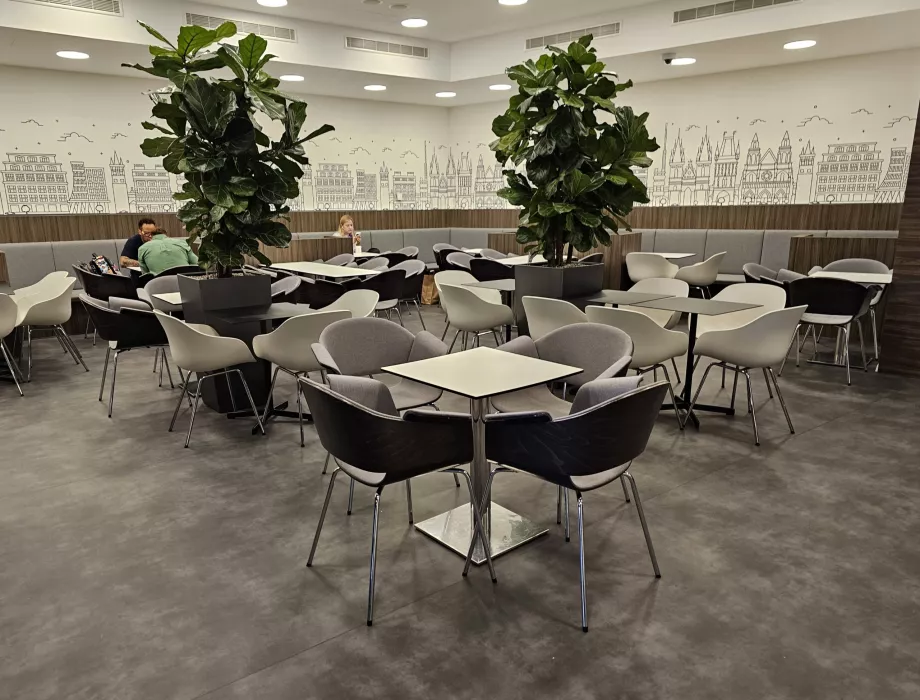 Mesas de comedor en una zona tranquila del salón