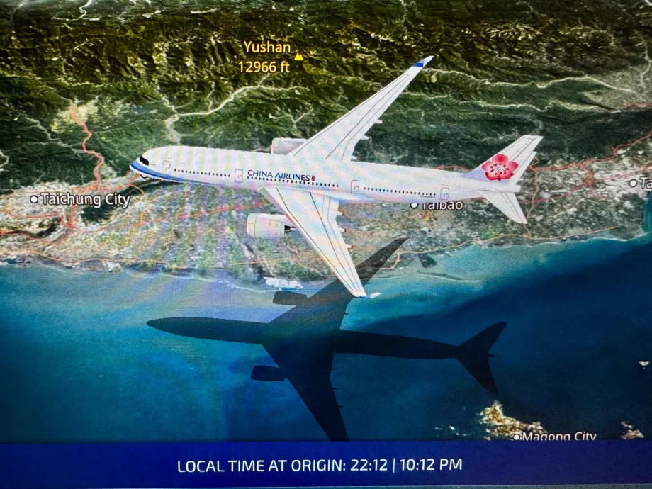 Aviones de China Airlines en el mapa