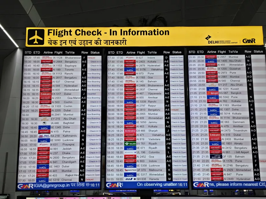 Tablero de salidas, Terminal 3