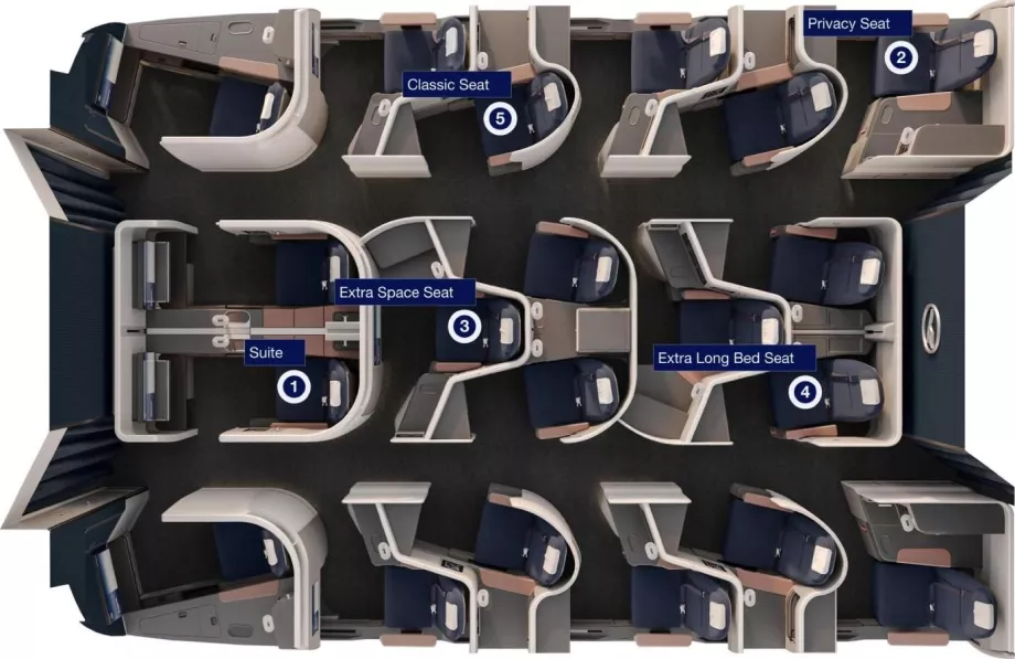Distribución y tipos de asientos, mapa de lufthansa.com