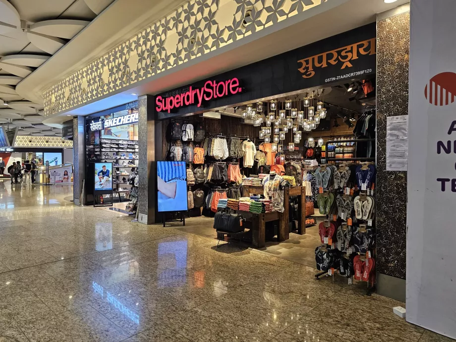 Tiendas, zona de tránsito, terminal 2