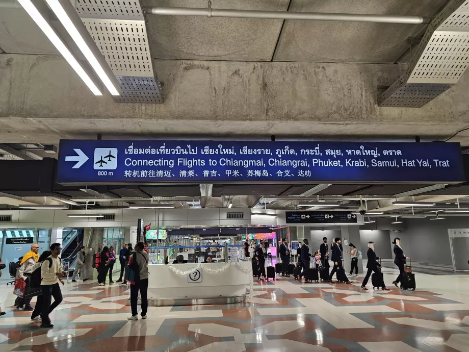 Traslado de vuelos internacionales a vuelos nacionales